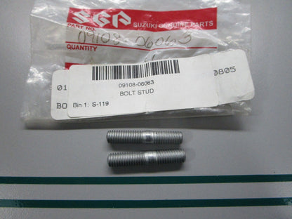 NEW OEM (LOT OF 2) 09108-06063 Suzuki Stud Bolt 0810