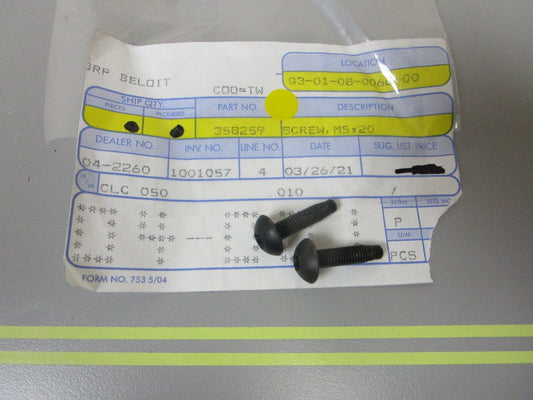 *NEW OEM* (LOT OF 2) 0810 OMC Johnson Evinrude M5x20 Screw 358259 0358259