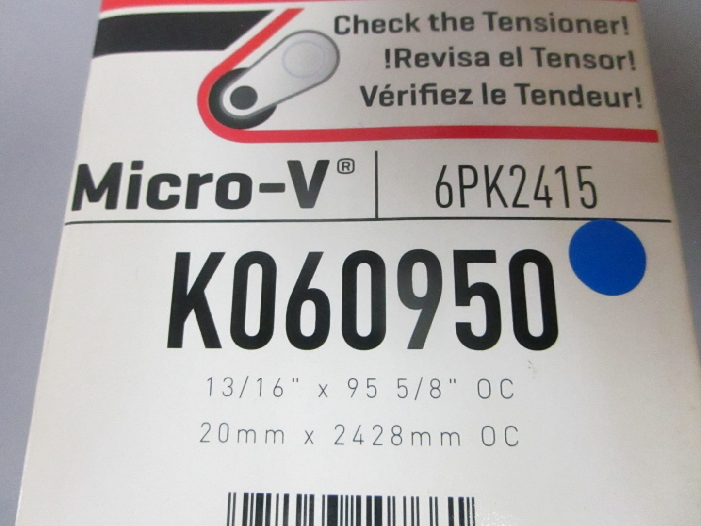 NEW K060950 Gates Micro-V 13/16" x 95 ⅝" Serpentine Belt 0720