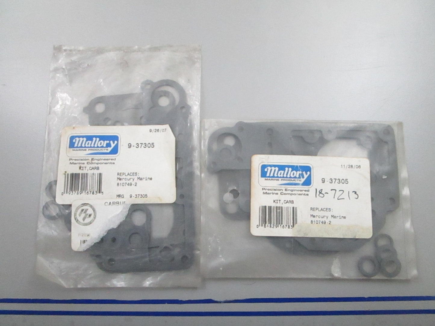 *NEW* (LOT OF 2) 0810 Mallory Carb Kit 9-37305 Replaces: Mercury 810749-2