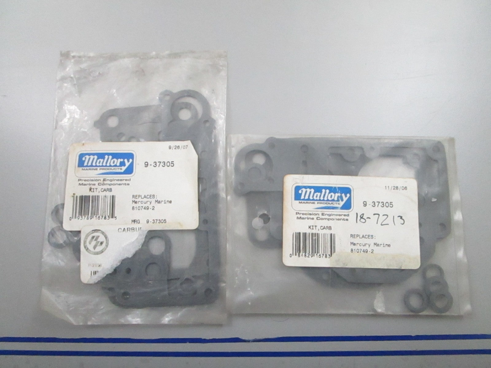 *NEW* (LOT OF 2) 0810 Mallory Carb Kit 9-37305 Replaces: Mercury 810749-2