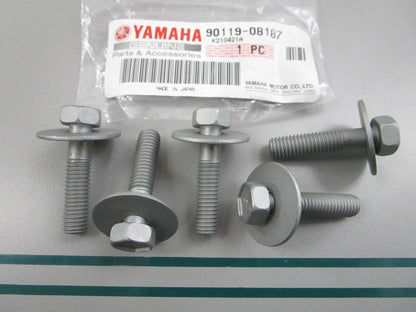 NEW OEM (LOT OF 5) 90119-08187-00 Yamaha Bolt w/ Washer 0810