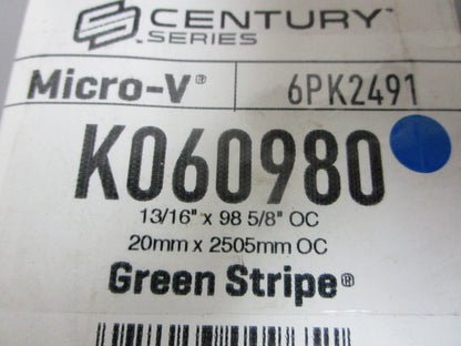 NEW K060980 Gates Micro-V Green Stripe 13/16" x 98 ⅝" Serpentine Belt 0720