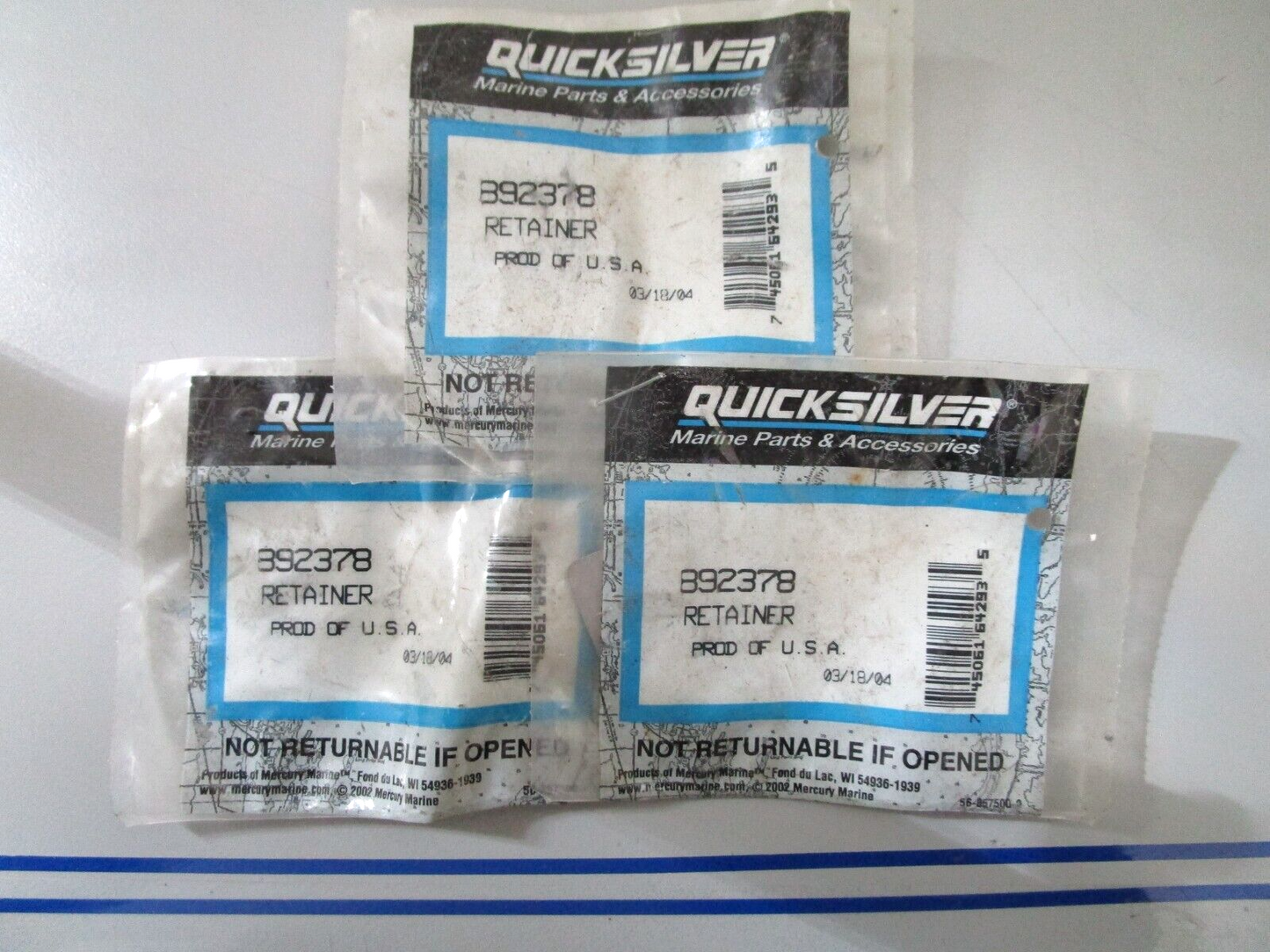 *NEW OEM* (LOT OF 3) 0780 Mercury Quicksilver Retainer 892378