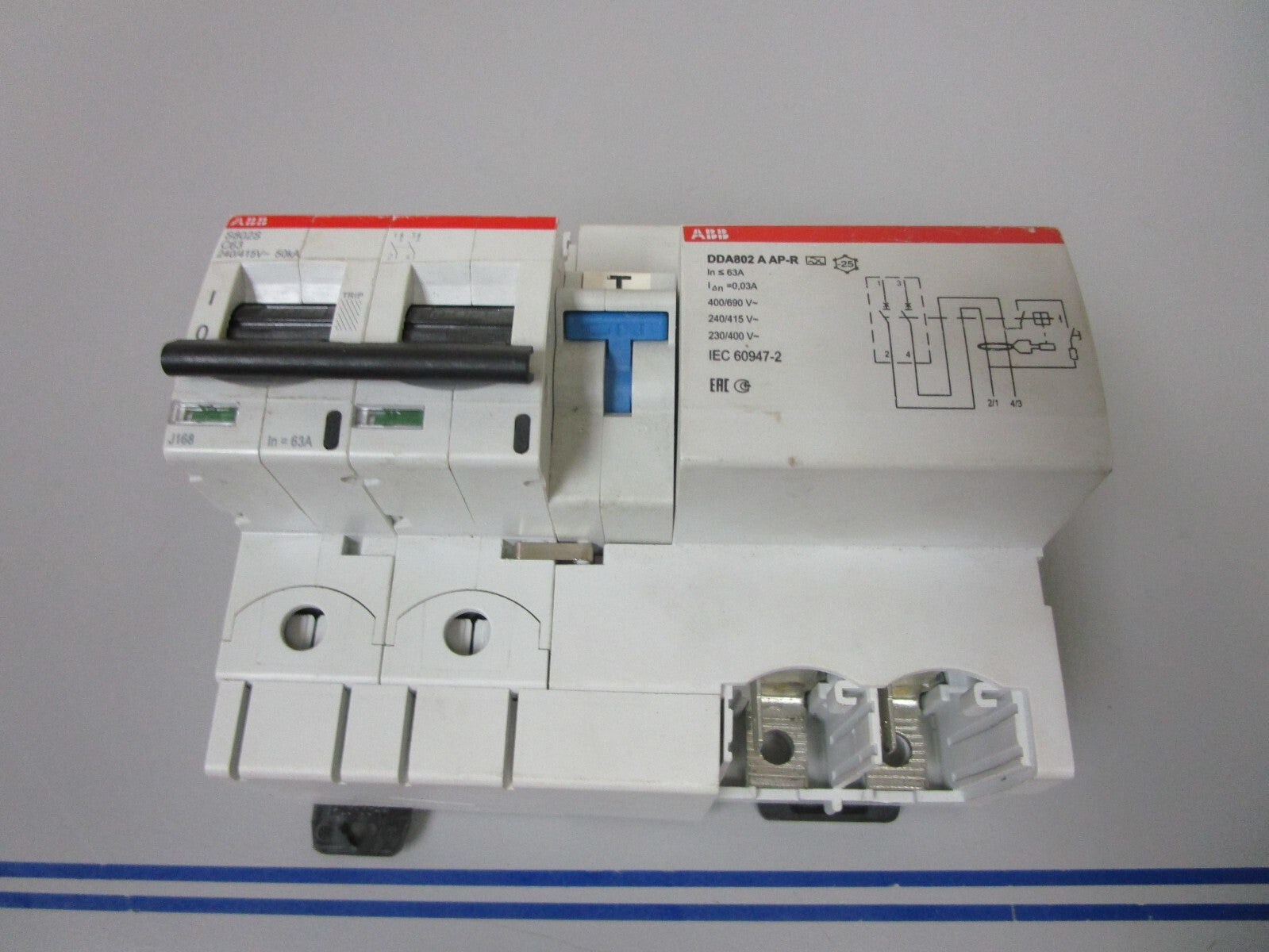 *NEW* 0720 ABB High Performance MCB & Block S802S-C63 DDA802 A AP-R