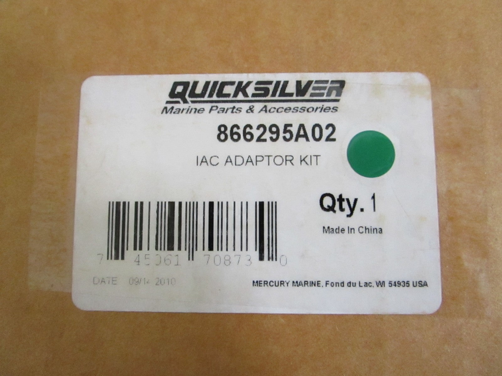 NEW OEM 866295A02 Mercury Quicksilver IAC Adaptor Kit 0820