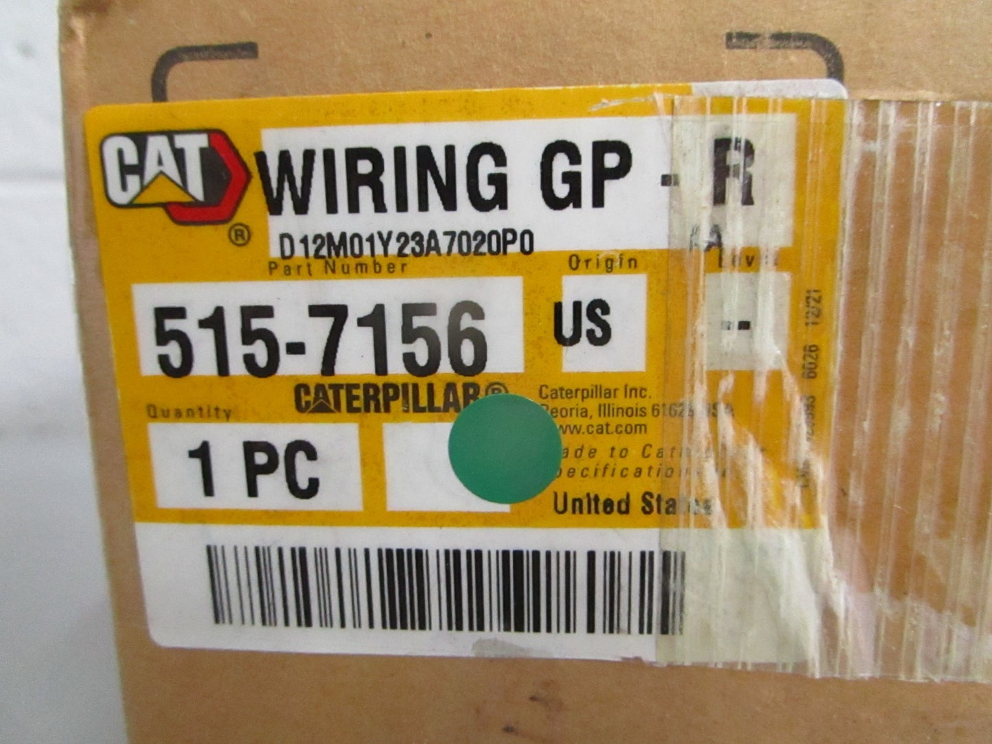 Caterpillar 515-7156 NEW OEM Radio Communication Wiring Harness 0820