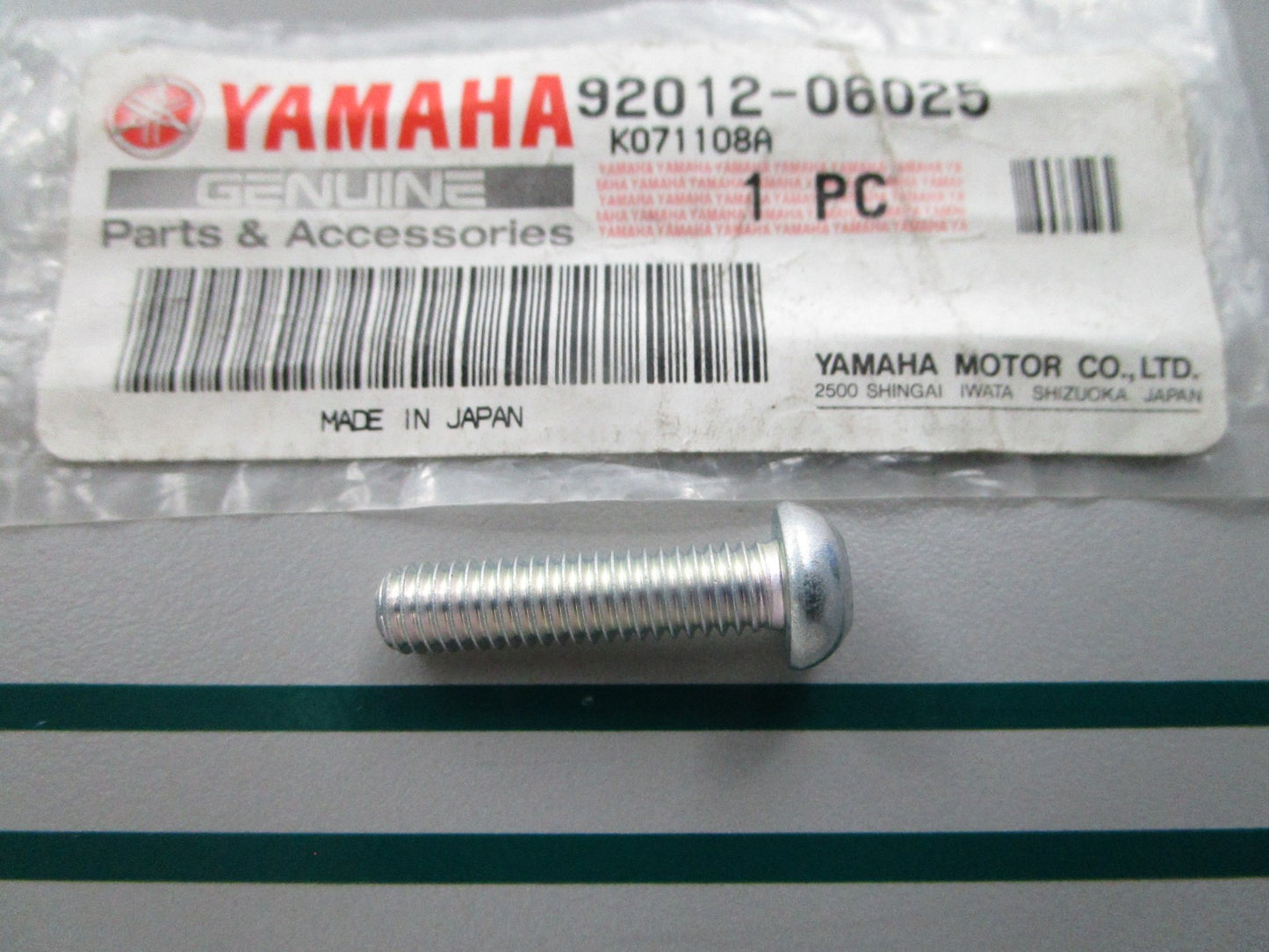 NEW OEM 92012-06025 Yamaha Button Head Bolt 0810