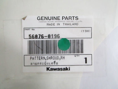 NEW OEM 56076-0196 Kawasaki RH Shroud Pattern 0820
