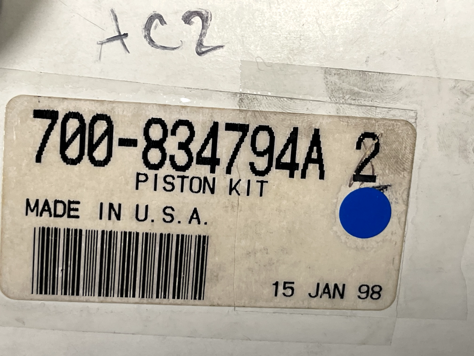 *NEW OEM* 0670 Mercury Quicksilver Piston Kit 700-834794A2 834794A2