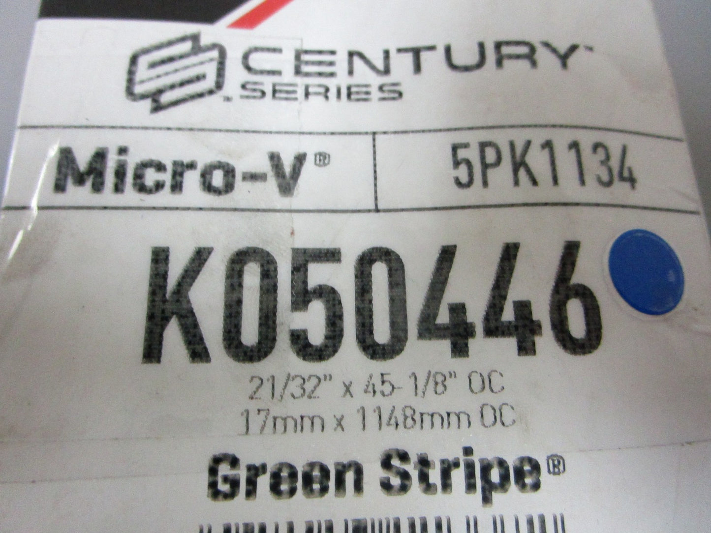 NEW K050446 Gates Micro-V Green Stripe 21/32" x 45 ⅛" Serpentine Belt 0720