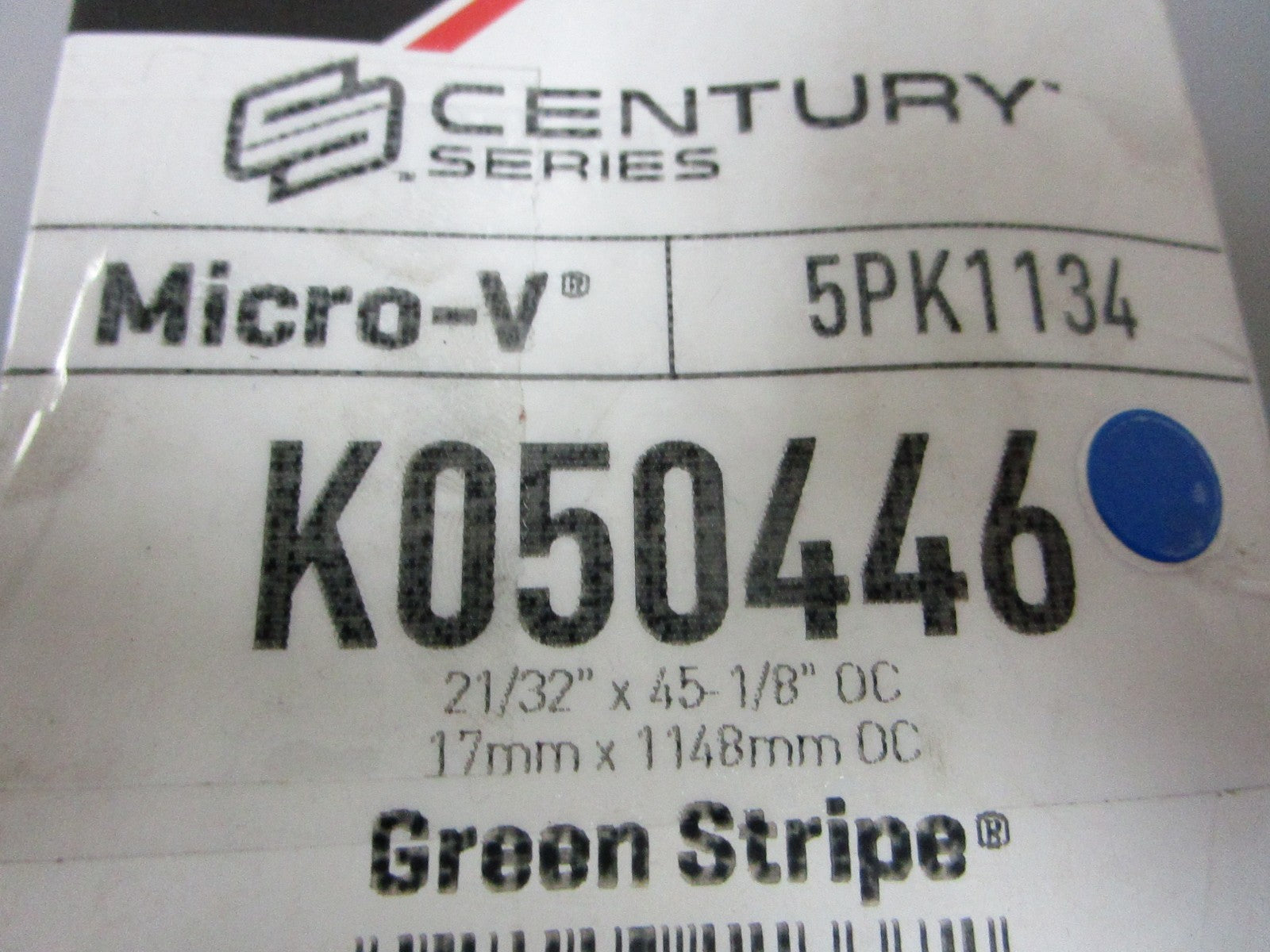NEW K050446 Gates Micro-V Green Stripe 21/32" x 45 ⅛" Serpentine Belt 0720