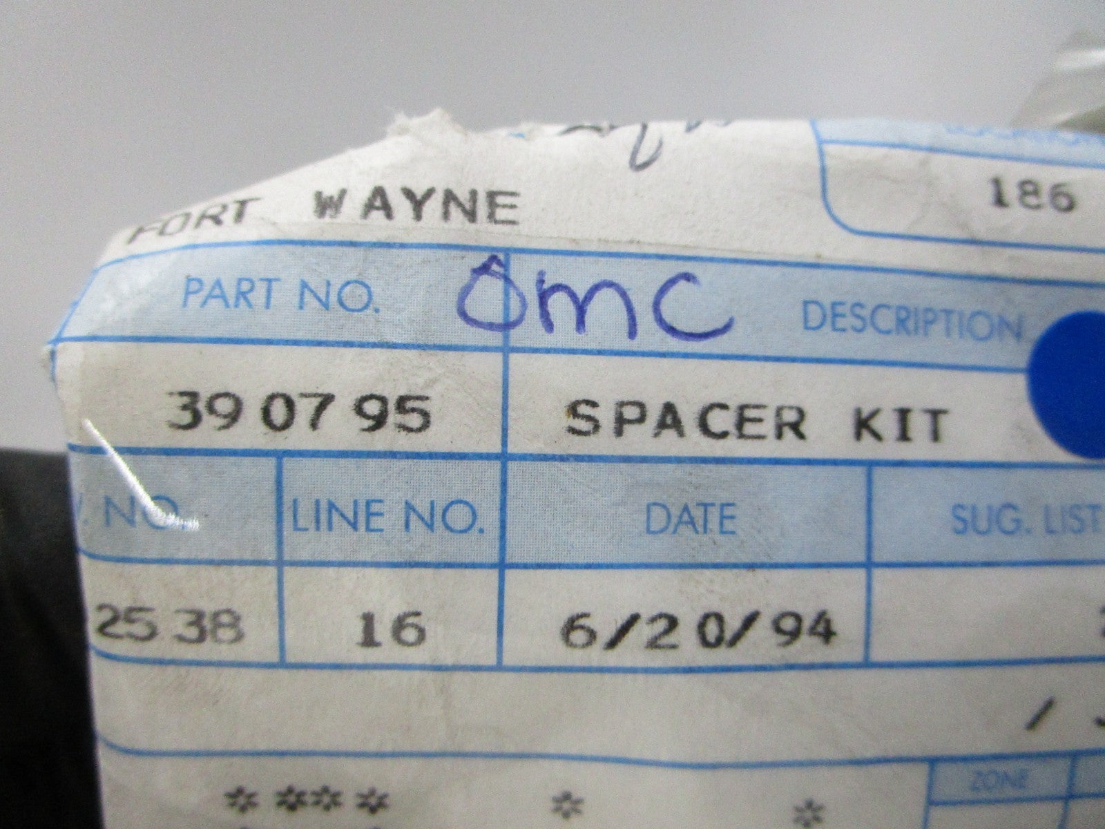 NEW OEM 390795 0390795 OMC Johnson Evinrude Spacer Kit 0810