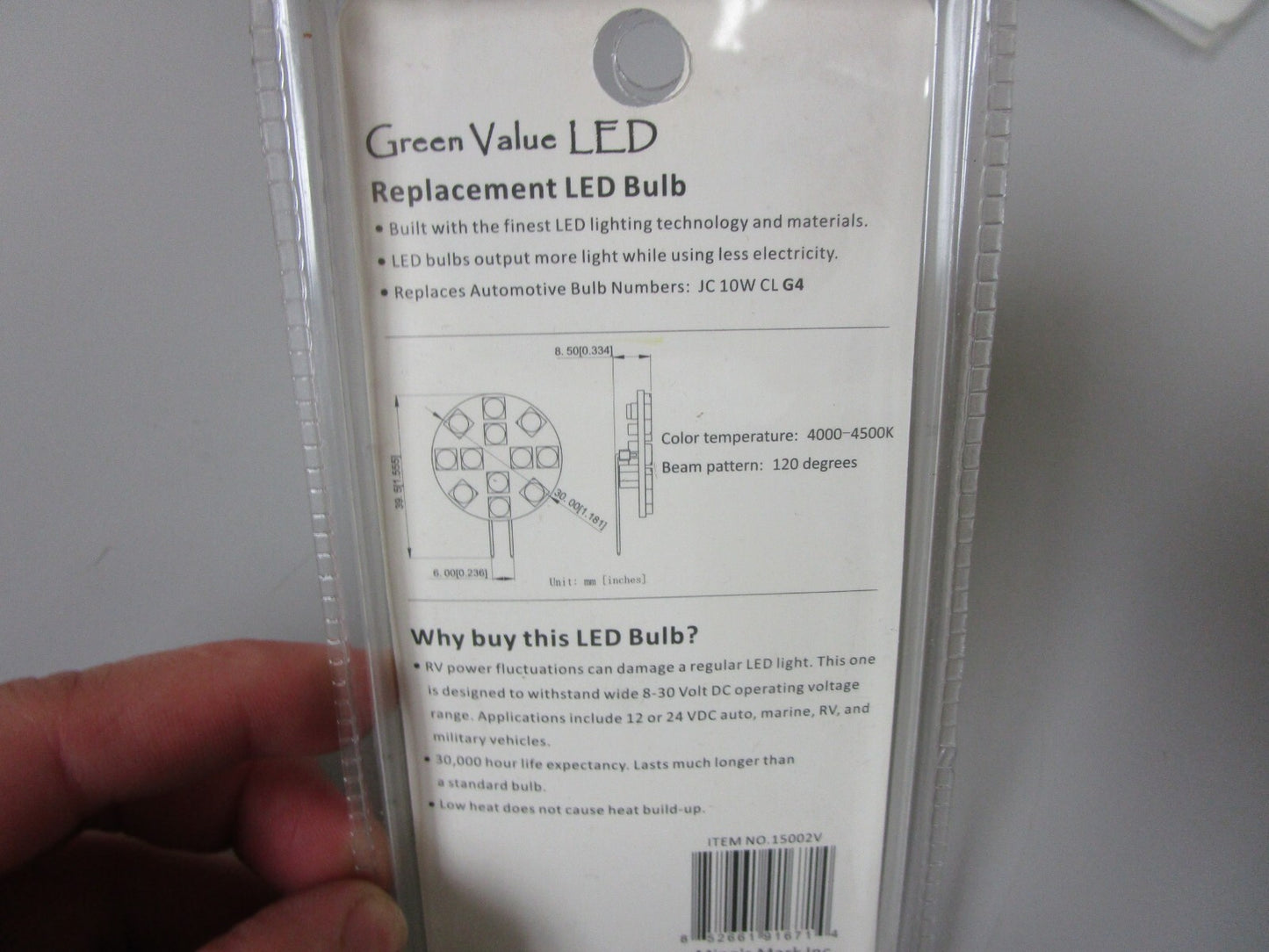 *NEW* 0810 Ming's Mark Inc Green Valve LED Replacement Bulb 15002V
