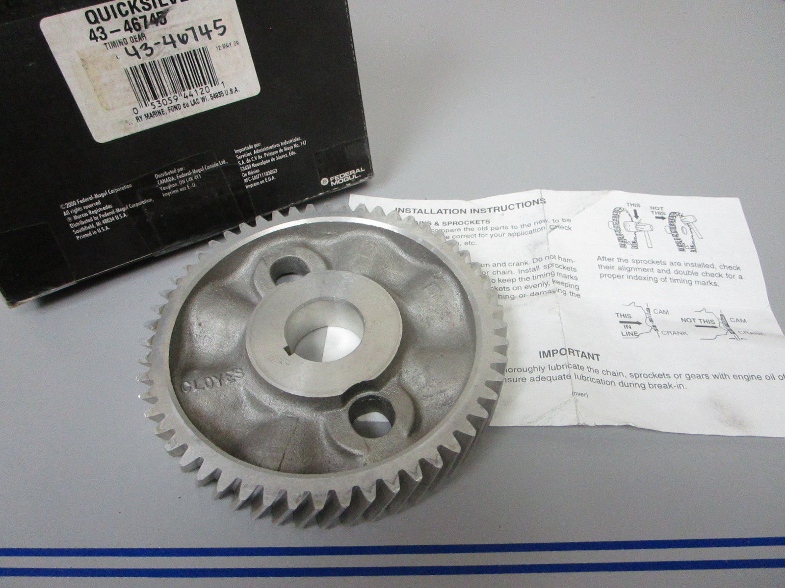 NEW OEM 43-46745 Mercury Mercruiser 3.0L 181 CID Timing Gear Ay 0720