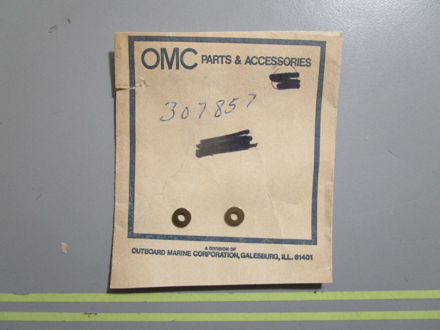 *NEW OEM* (LOT OF 2) 0770 OMC Johnson Evinrude Brass Washer 307857 0307857