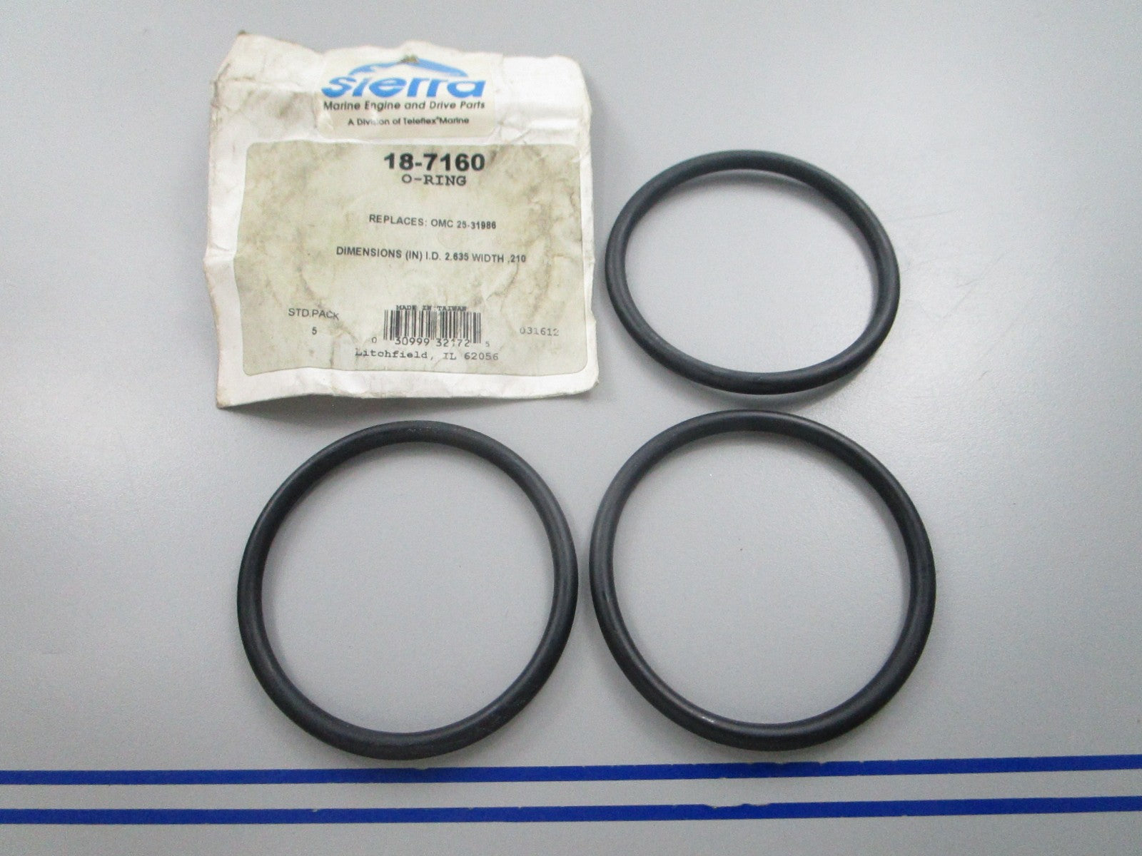 NEW (LOT OF 3) 18-7160 Replaces: Mercury 25-31986 Sierra O-Ring 0810