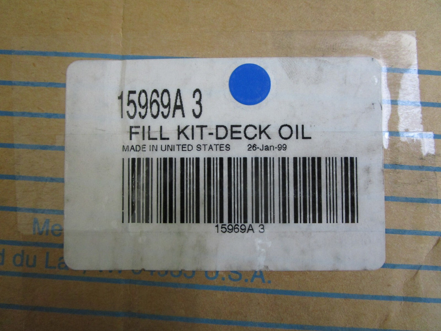 *NEW OEM* 0820 Mercury Quicksilver Deck Oil Fill Kit 15969A3