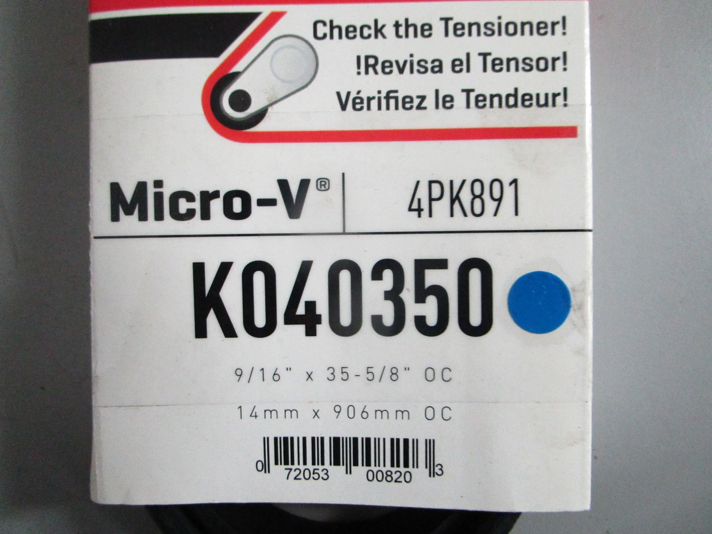 NEW K040350 Gates Micro-V Serpentine Belt 0820