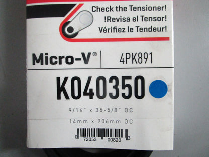 NEW K040350 Gates Micro-V Serpentine Belt 0820