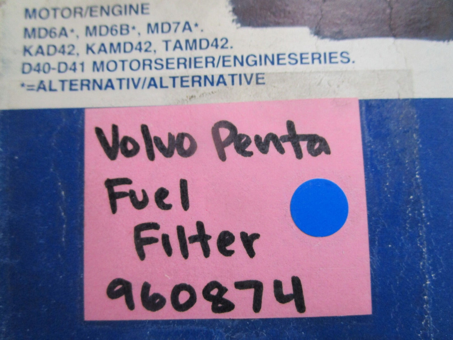 *NEW OEM* 0810 Volvo Penta Fuel Filter 960874