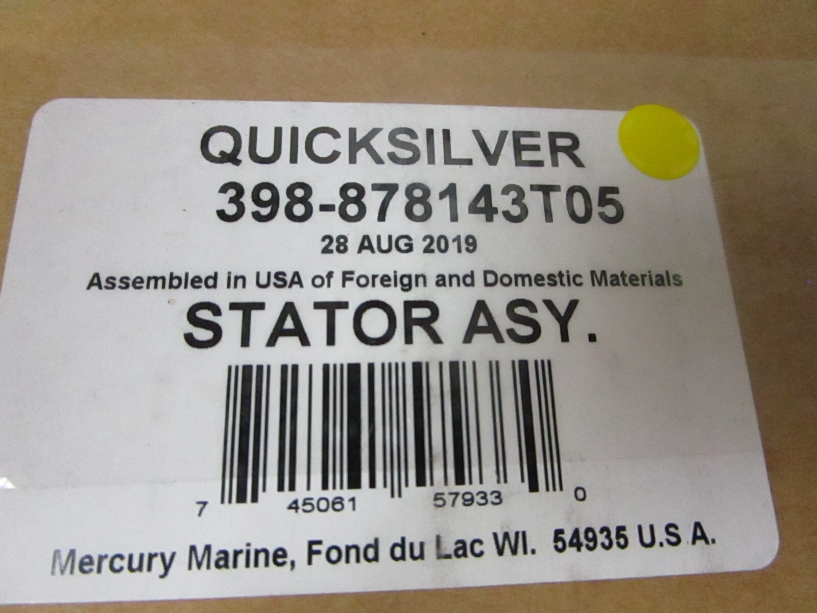 *NEW OEM* 0720 Mercury Quicksilver Stator Assembly 398-878143T05