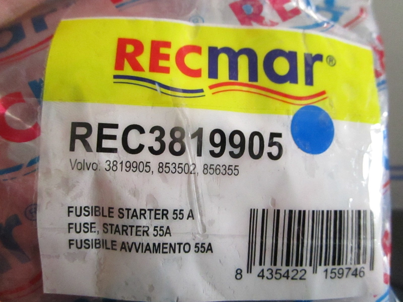 *NEW* 0720 Recmar 55 AMP Starter Fuse REC3819905 Replaces: Volvo 3819905 853502