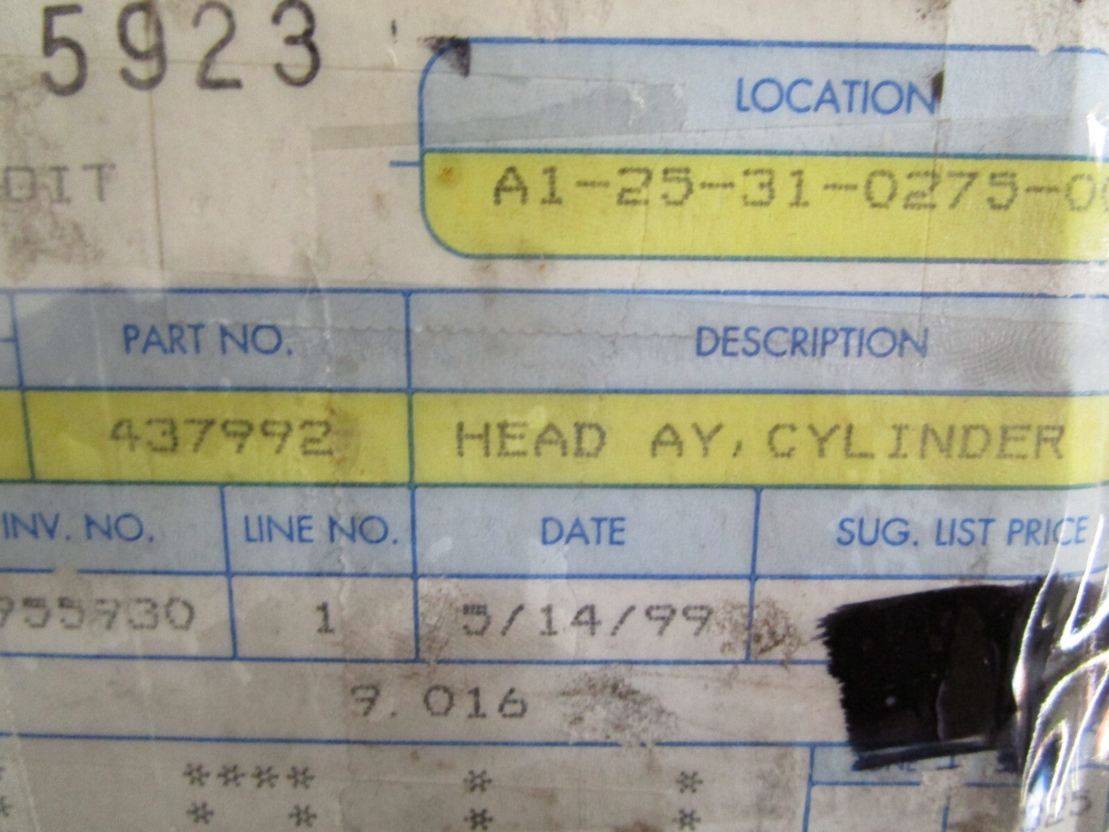 *NEW OEM* 0820 OMC Johnson Evinrude 9.9-15HP Cylinder Head Case 437992 0437992