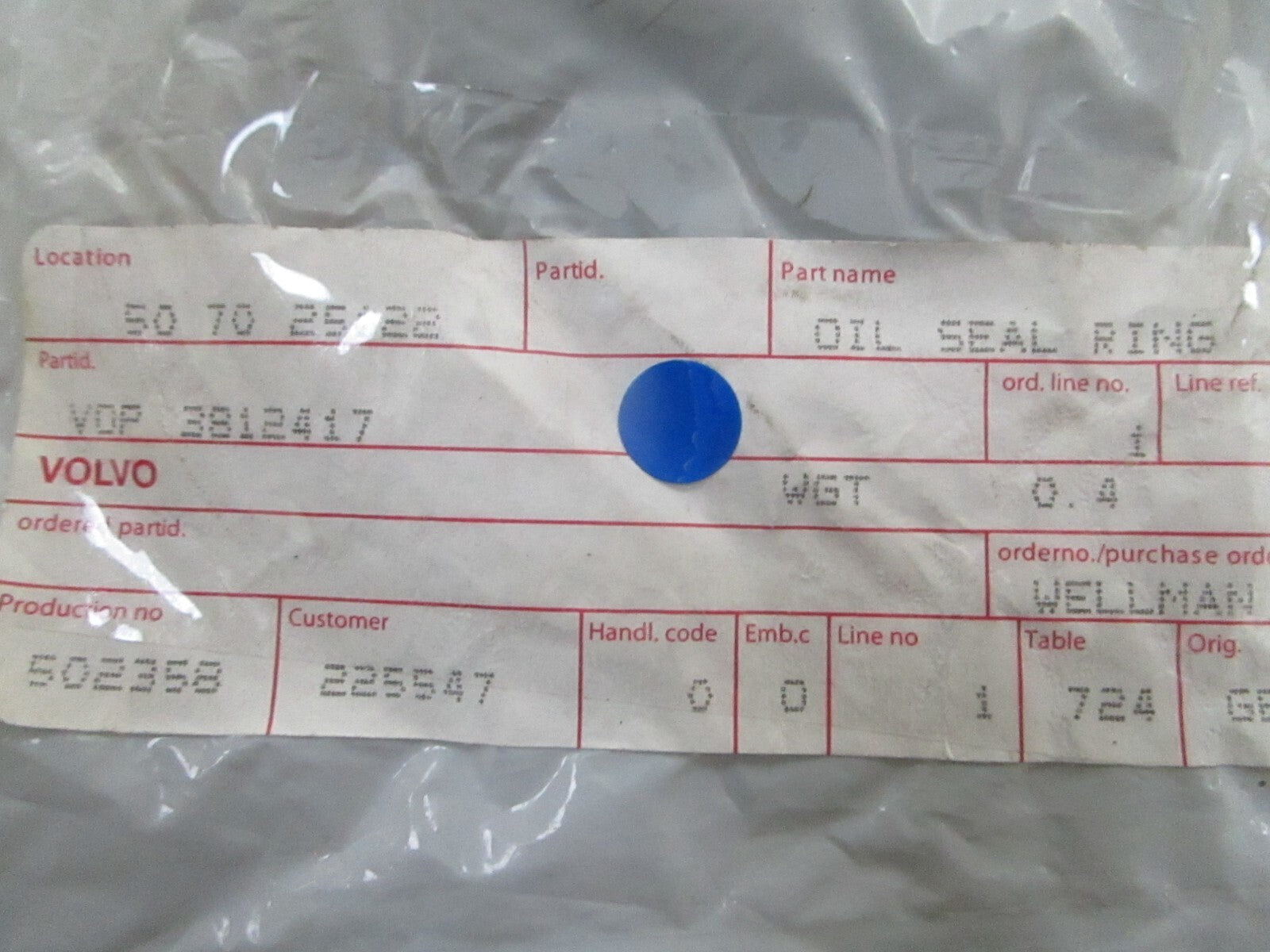 *NEW OEM* 0810 Volvo Penta Oil Seal 3812417