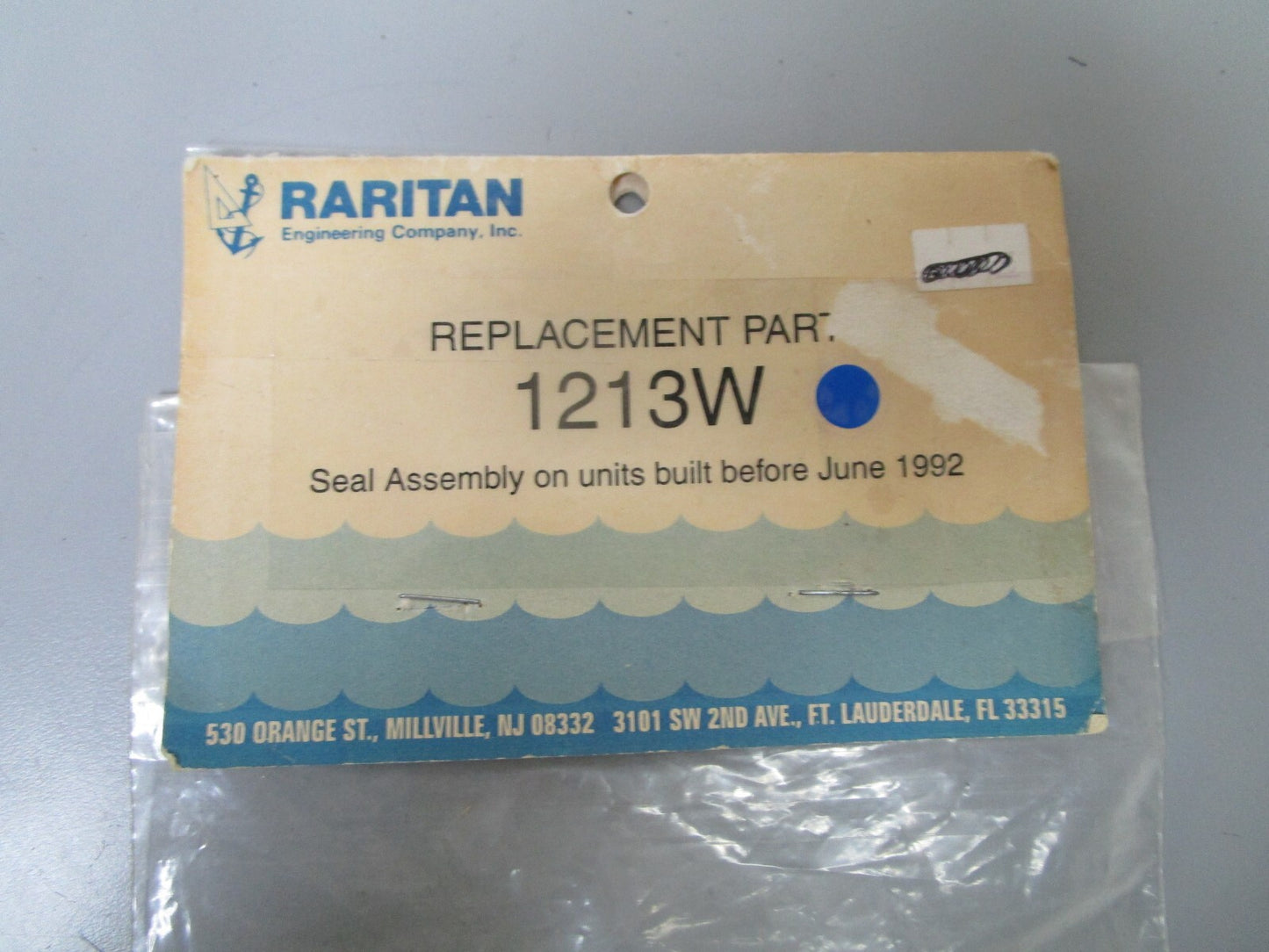 *NEW* 0720 Raritan Replacement Part Seal Kit 1213W
