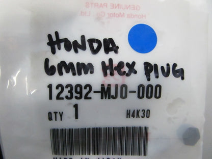 *NEW OEM* 0810 Honda 6mm Hex Plug 12392-MJ0-000