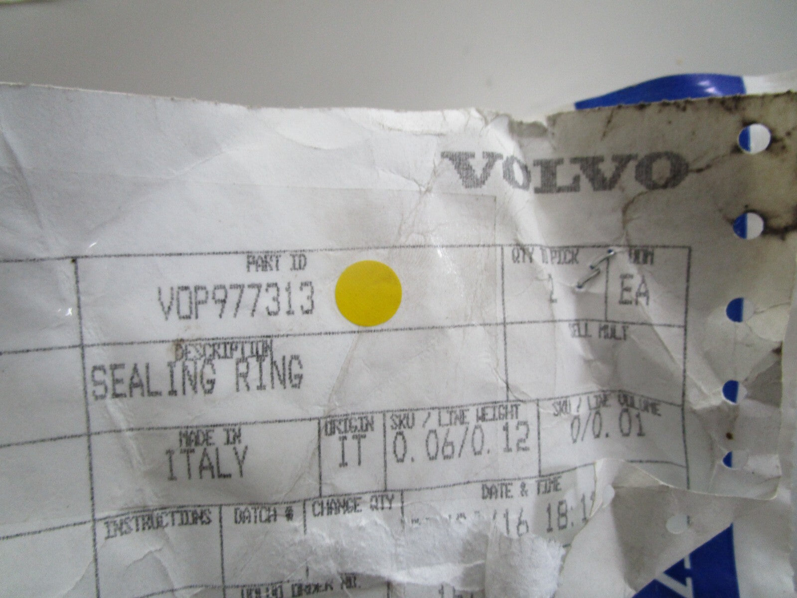 *NEW OEM* 0810 Volvo Penta Sealing Ring 977313