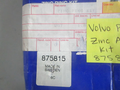NEW OEM 875815 Volvo Penta Zinc Anode Kit 0820