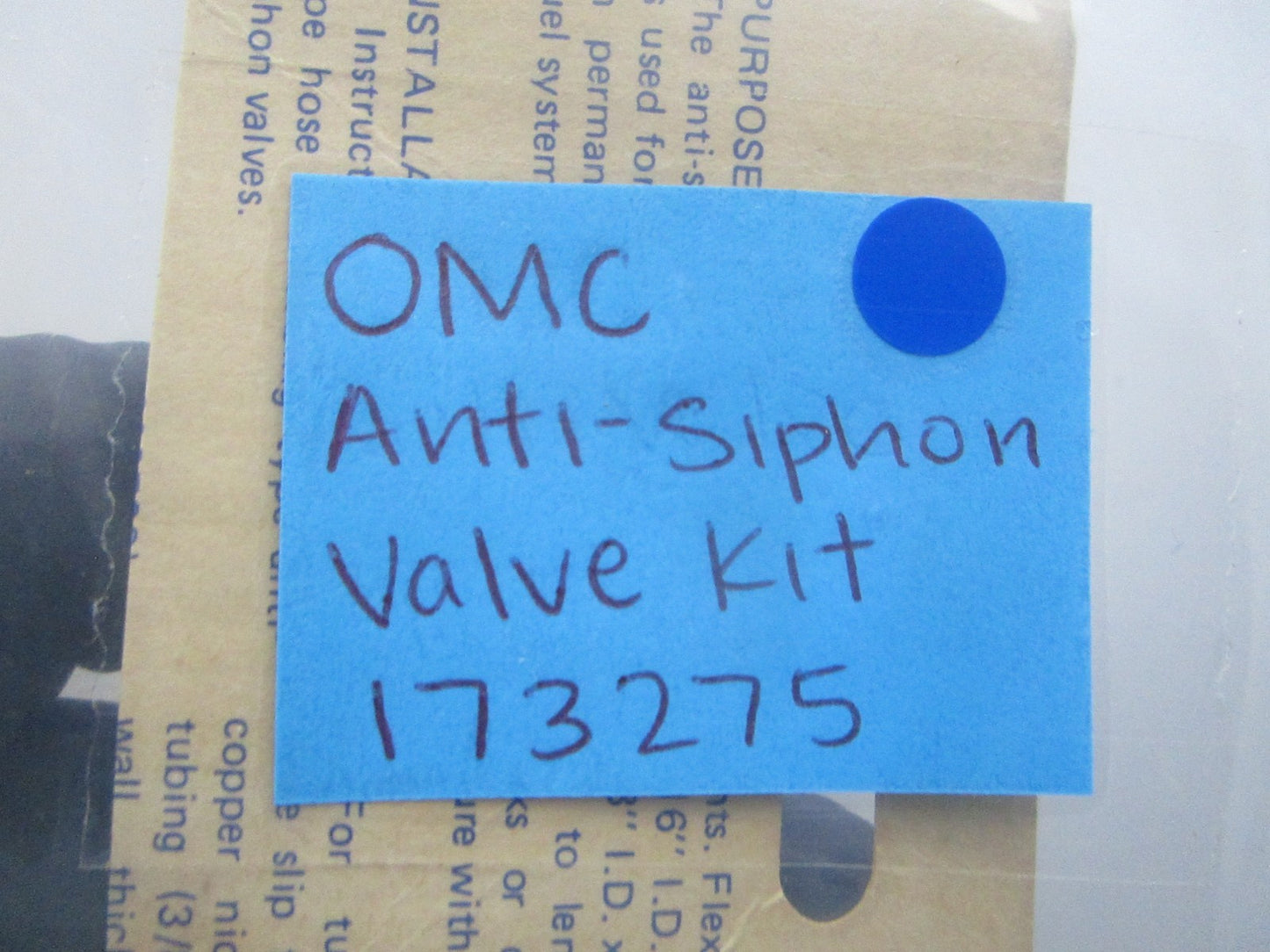 NEW OEM 173275 0173275 OMC Johnson Evinrude Anti-Siphon Valve Kit 0810