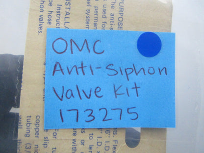 NEW OEM 173275 0173275 OMC Johnson Evinrude Anti-Siphon Valve Kit 0810