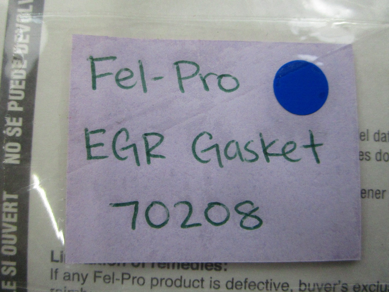 *NEW* 0810 Fel-Pro EGR Gasket 70208