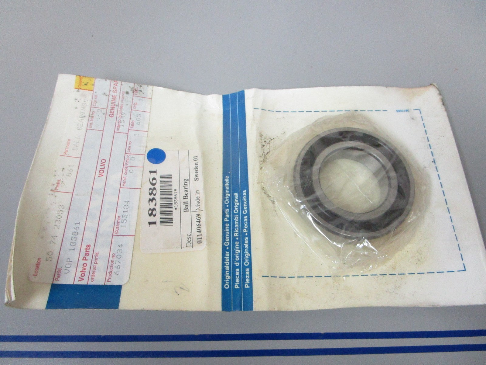 NEW OEM Volvo Penta 183861 Ball Bearing 0720