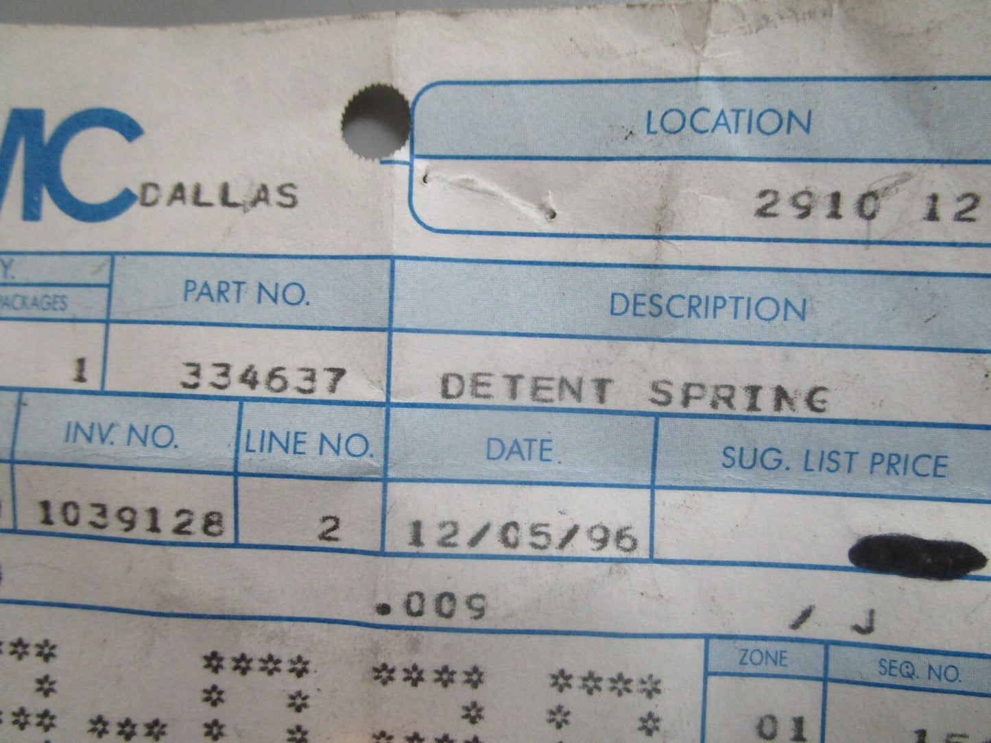 *NEW OEM* 0810 OMC Johnson Evinrude Detent Spring 334637 0334637