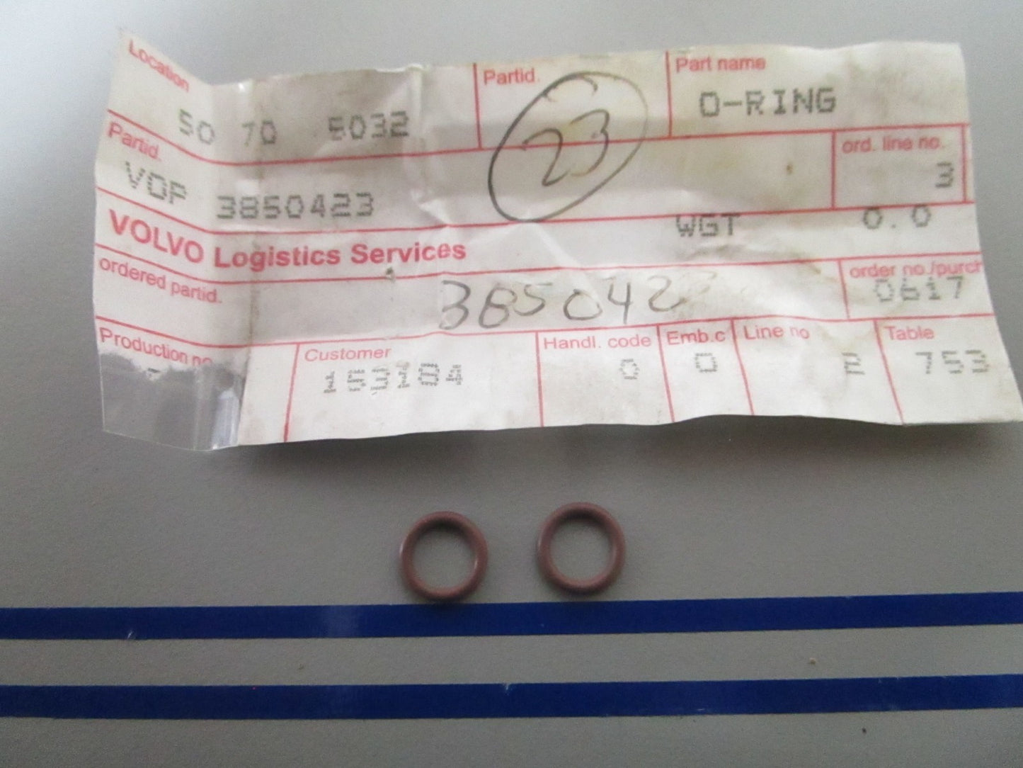 NEW OEM (LOT OF 2) 3850423 Volvo Penta O-Ring 0810