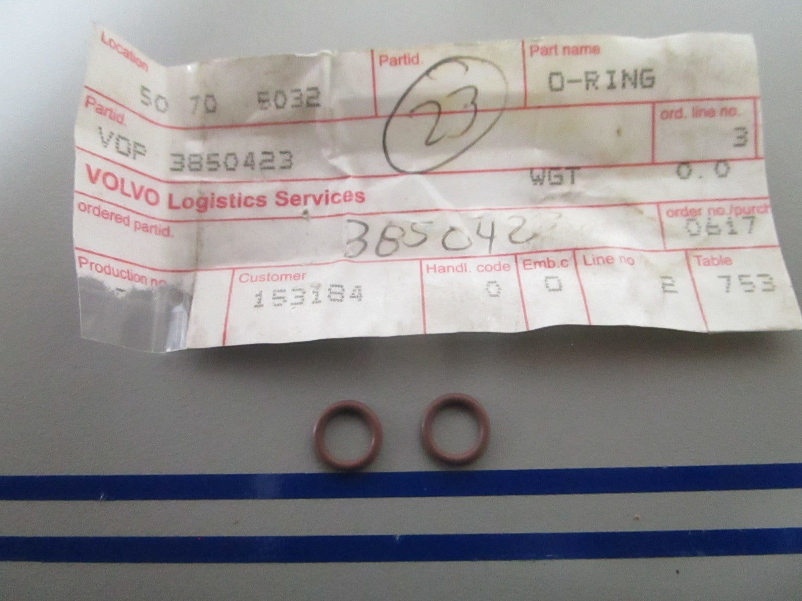 NEW OEM (LOT OF 2) 3850423 Volvo Penta O-Ring 0810