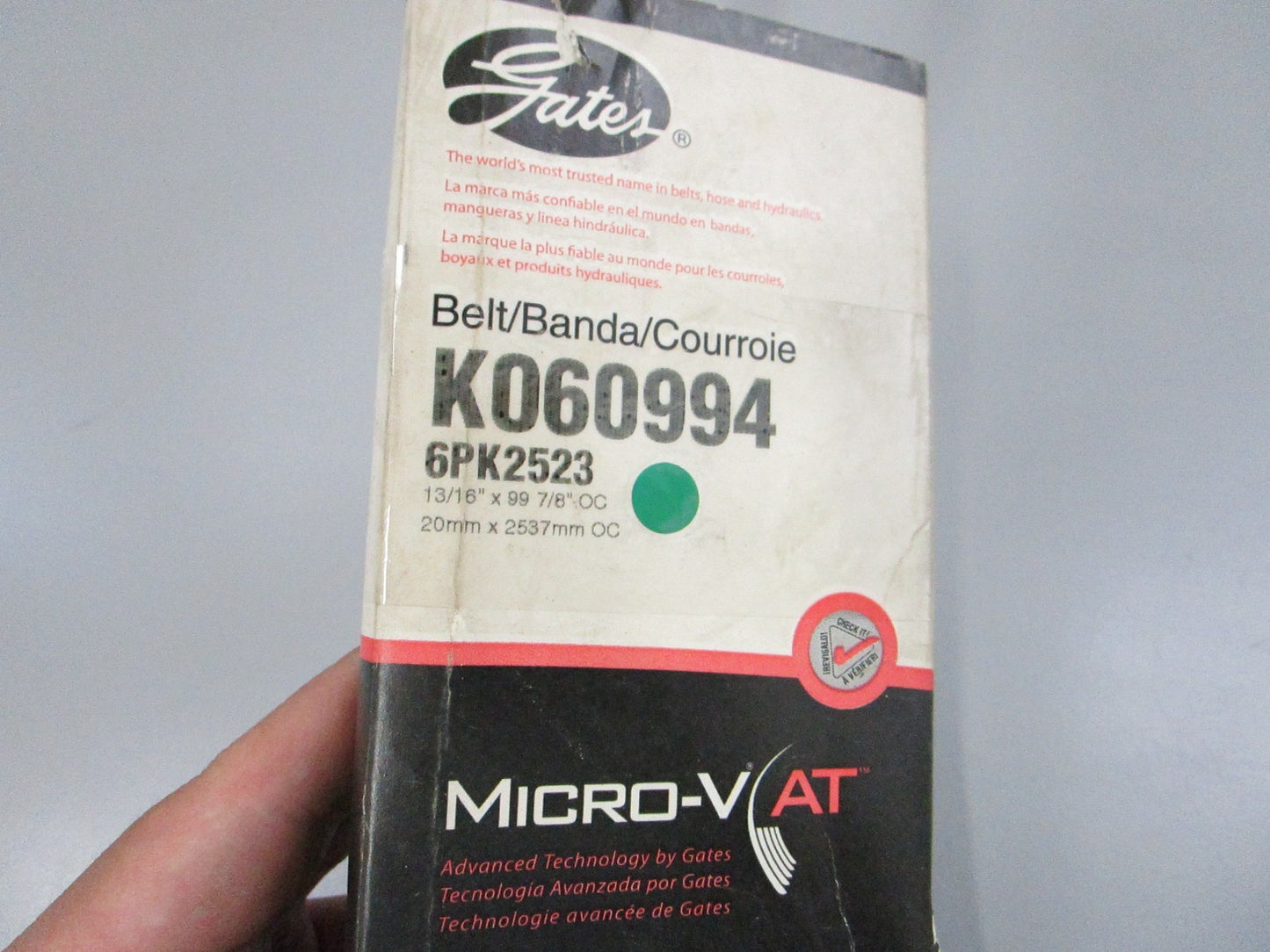 Gates NEW Micro-V Serpentine Belt K060994 6-Rib 99.87" 0810