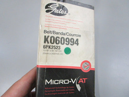 Gates NEW Micro-V Serpentine Belt K060994 6-Rib 99.87" 0810