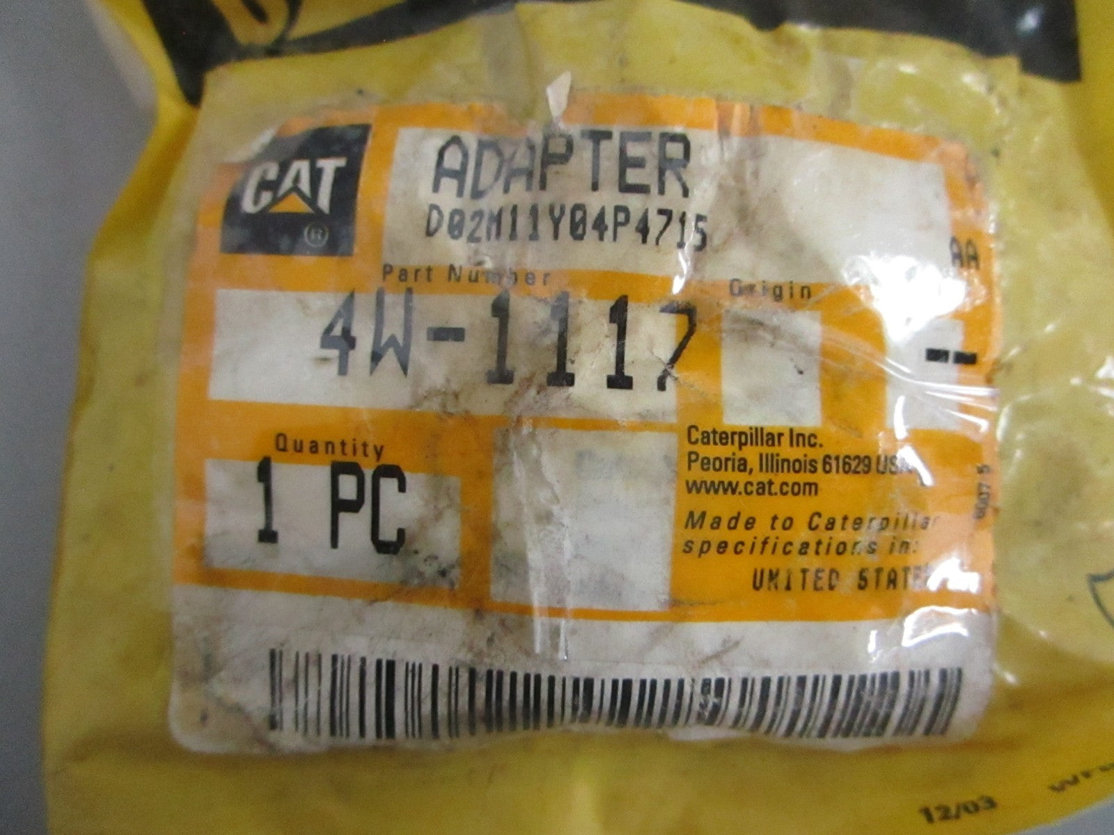NEW OEM 4W-1117 CAT Adapter 0820