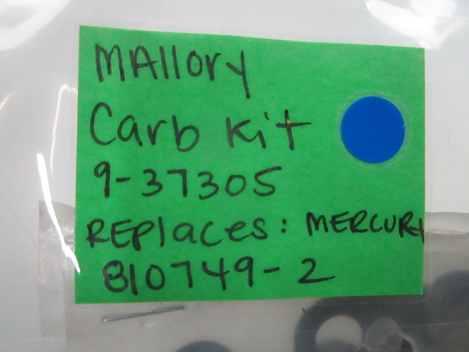 *NEW* (LOT OF 2) 0810 Mallory Carb Kit 9-37305 Replaces: Mercury 810749-2