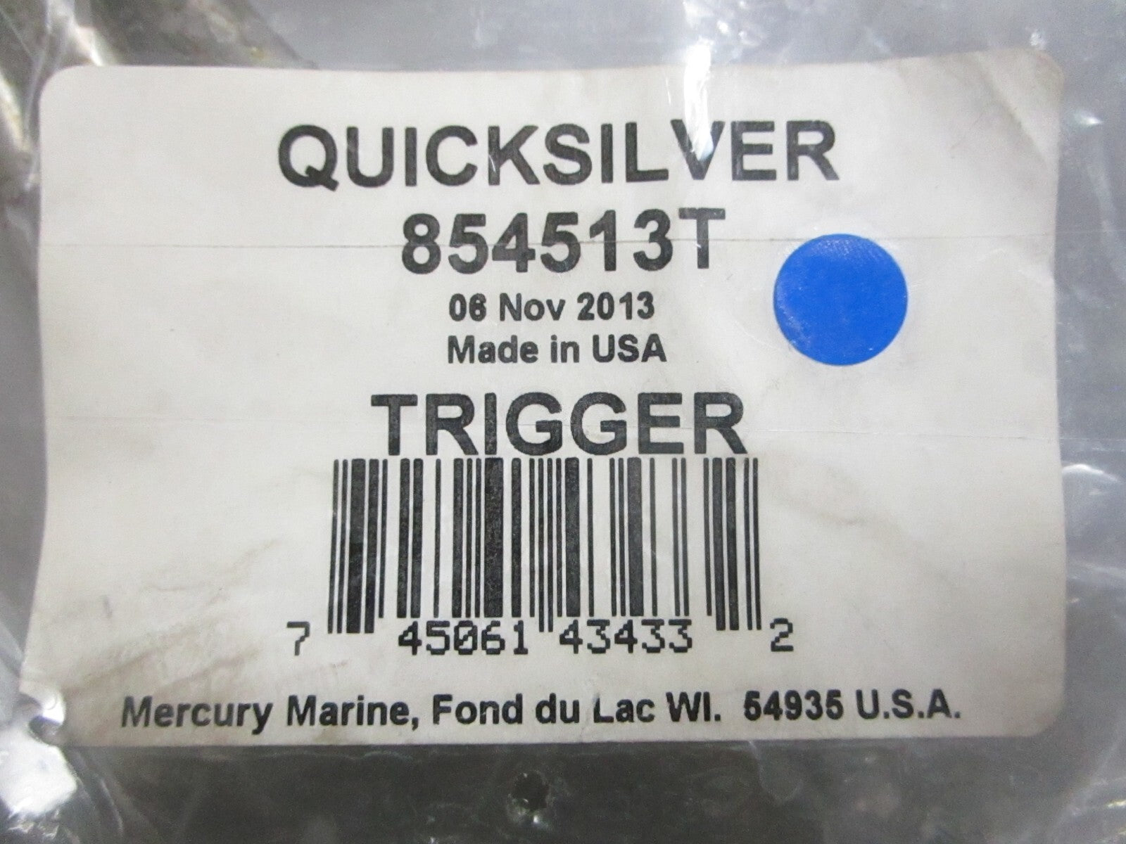 *NEW OEM* 0820 Mercury Quicksilver Trigger 854513T