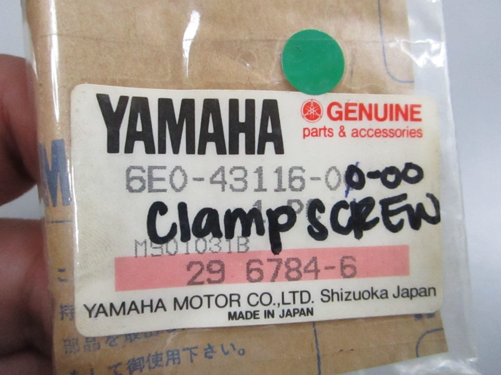 NEW OEM 6E0-43116-00-00 Yamaha Clamp Screw 0810