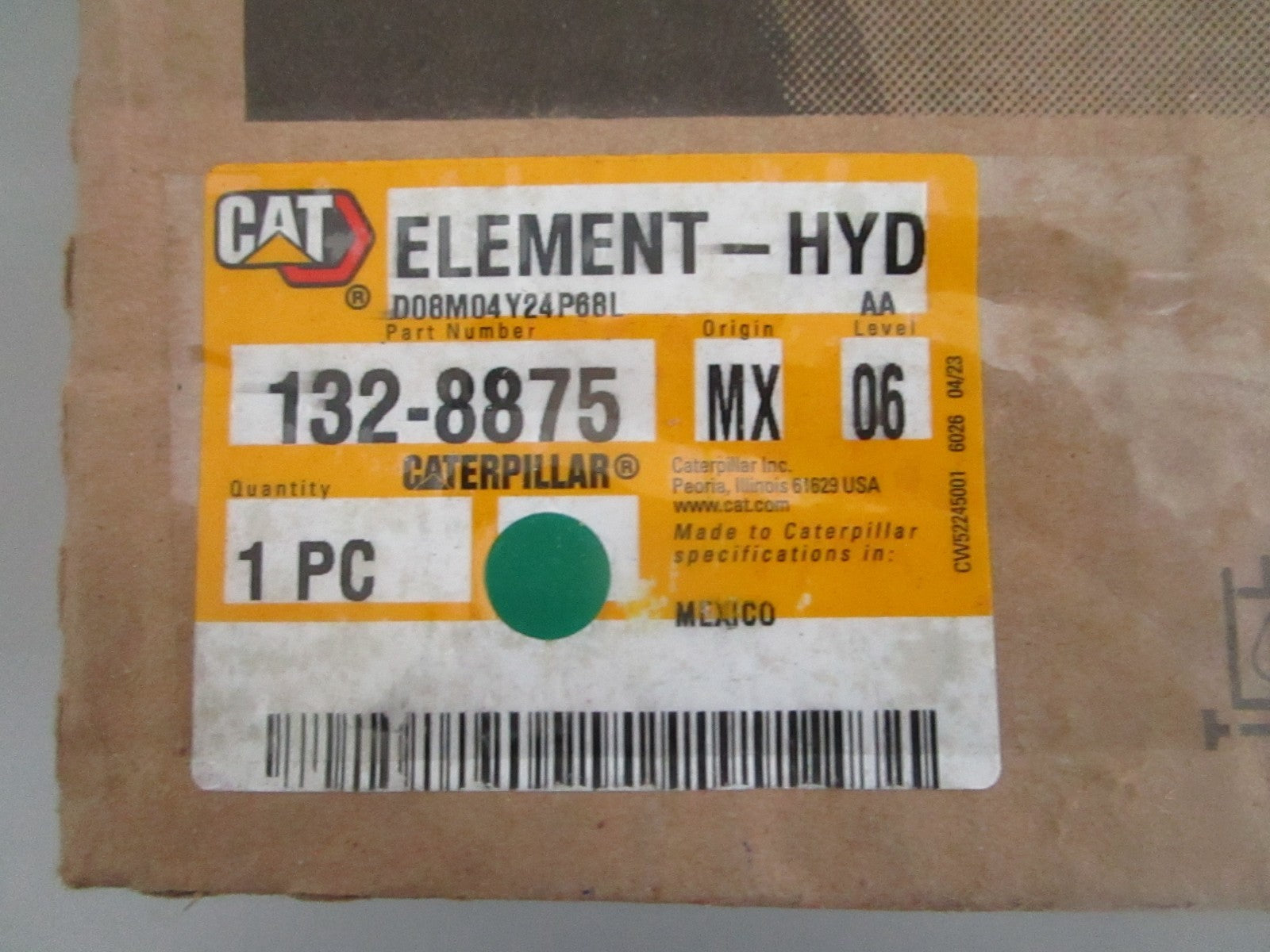 Caterpillar NEW OEM Hydraulic Filter 132-8875 Element Loader Trucks Genuine 0820