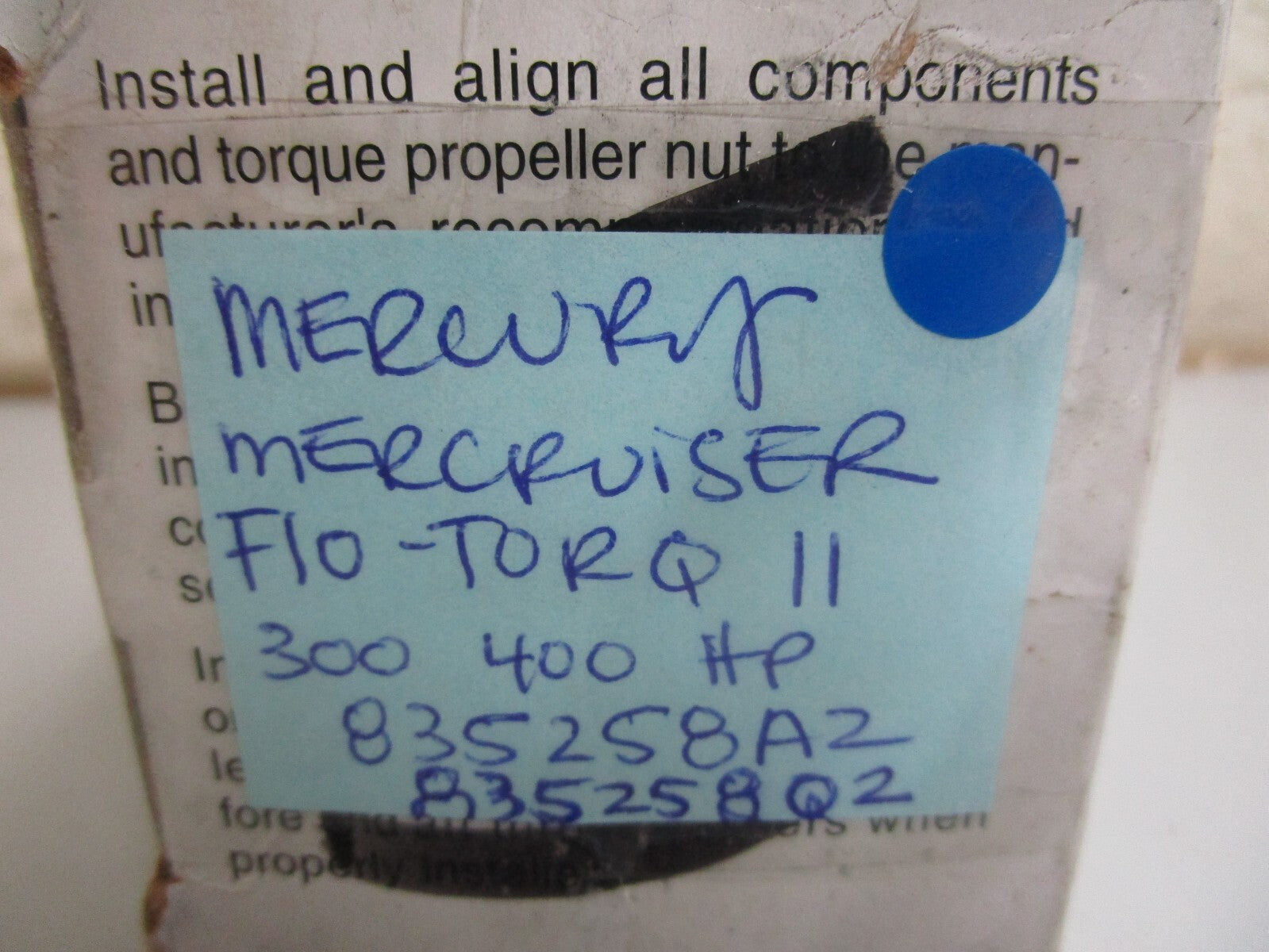 *NEW OEM* 0820 Mercury MerCruiser 300 400HP Flo-Torq II Kit 835258A2 835258Q2