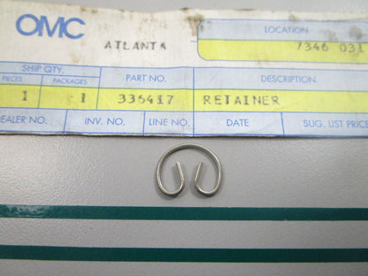 NEW OEM 336417 0336417 OMC Johnson Evinrude Retainer 0810
