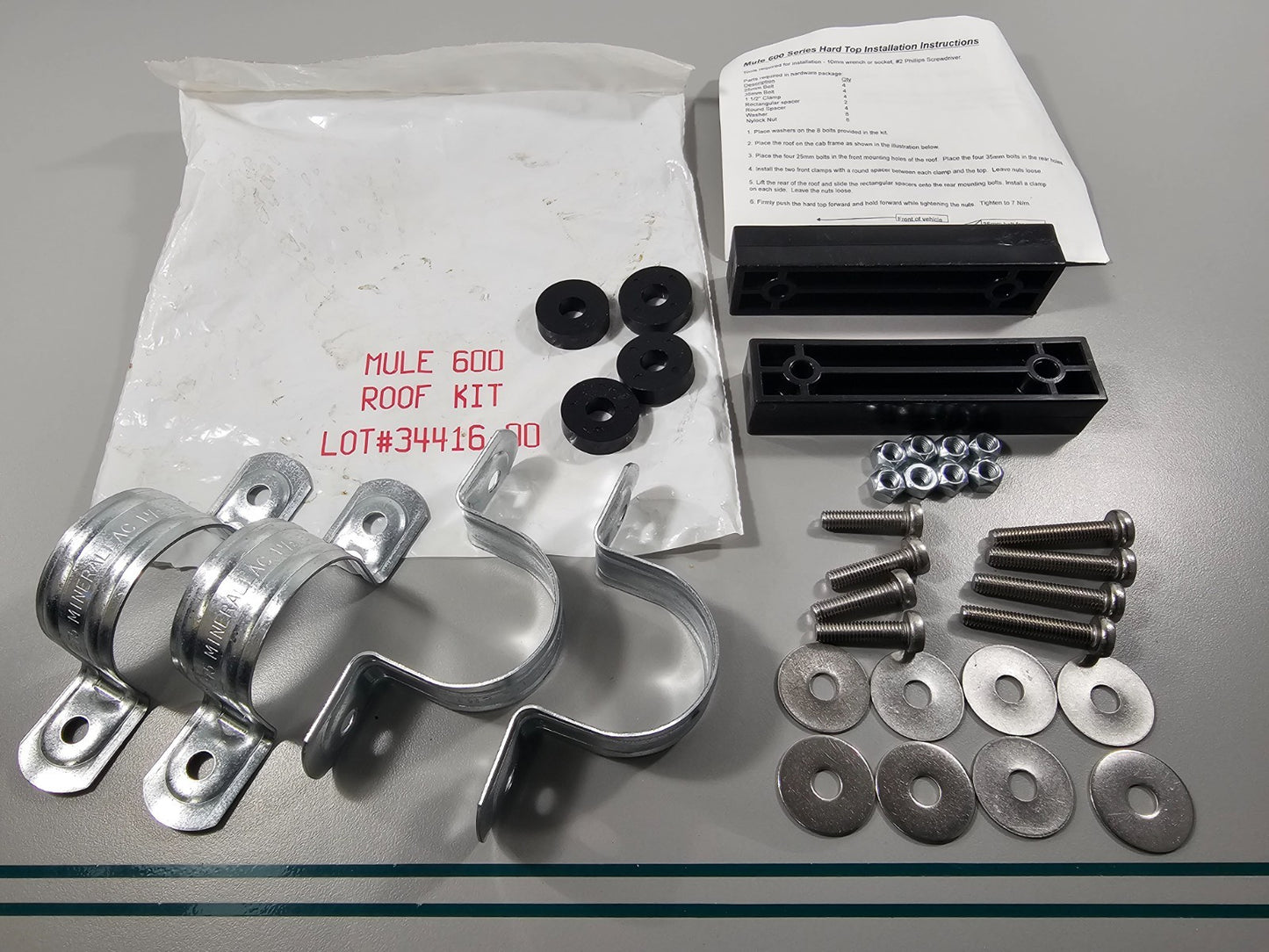 NEW 600 Series Mule Roof Hardware Kit 0810